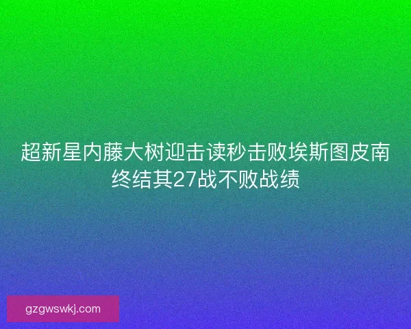 超新星内藤大树迎击读秒击败埃斯图皮南终结其27战不败战绩
