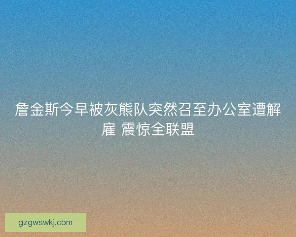 詹金斯今早被灰熊队突然召至办公室遭解雇 震惊全联盟